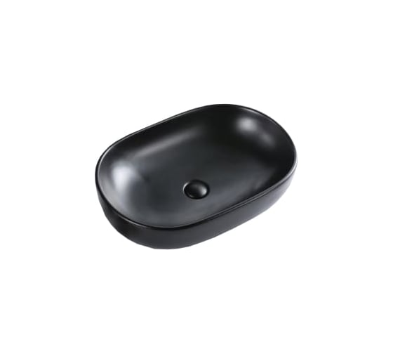 Изображение товара Керамическая накладная раковина BelBagno овальная, чёрная матовая BB1084-H301