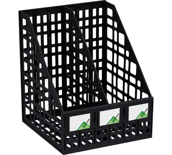 Изображение товара Вертикальный лоток для бумаг Стамм сборный, 2 отделения, черный ЛТ816