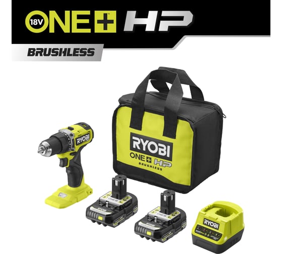 Изображение товара Бесщеточная дрель-шуруповерт Ryobi ONE+ HP RDD18C-220S 5133004980