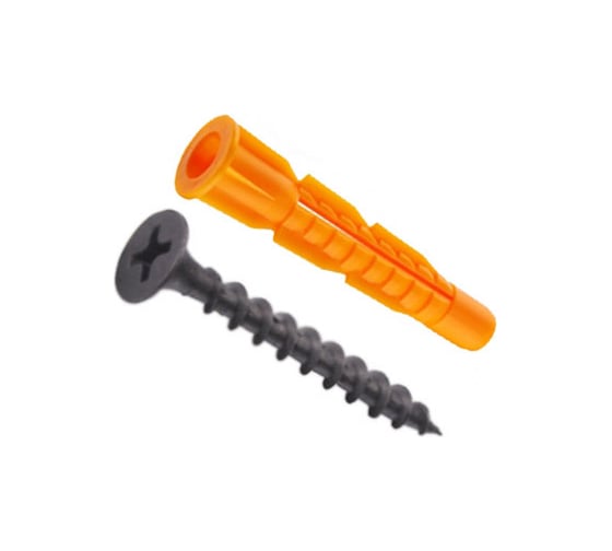 Изображение товара Набор для крепления ВИРТУОЗ дюбель 6х52Б U, саморез 3,5х55 крупная резьба, 10 шт. 36121