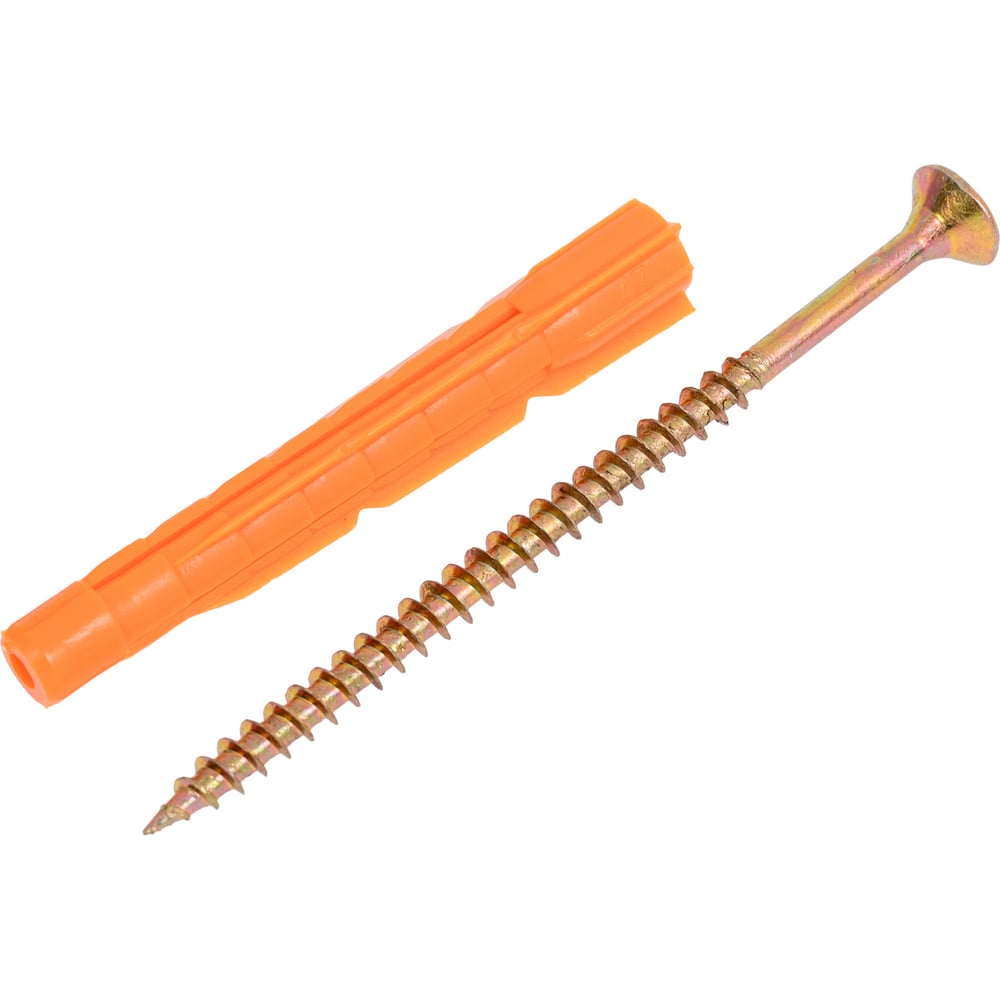 Изображение товара Набор крепежный ВИРТУОЗ дюбель 6x52 U, шуруп 4x70, 80 шт.