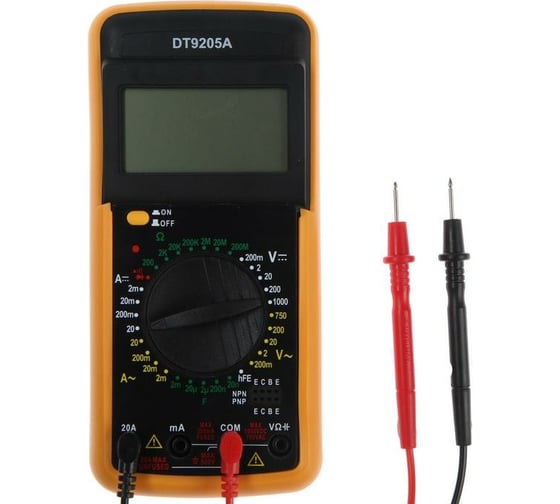 Изображение товара Мультиметр TUNDRA DT-9205А, ACV/DCV, ACA/DCA 1550212