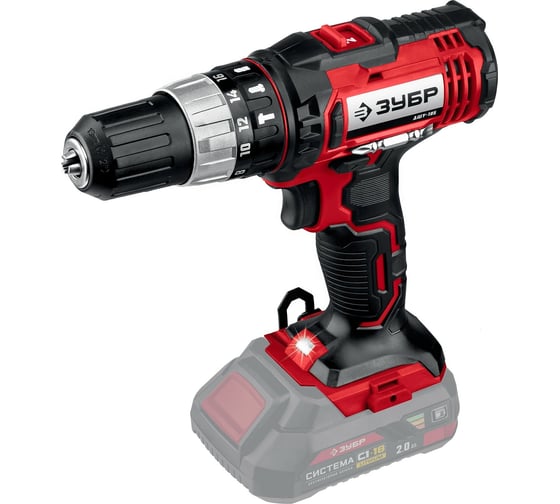 Изображение товара Ударная дрель-шуруповерт ЗУБР 18В, без АКБ, в коробке ДШУ-185