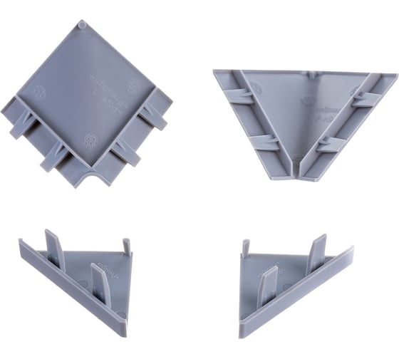 Изображение товара Фурнитура к плинтусу для столешниц GRACE ПВХ 28х28 мм серый прямой, комплект УТ000051506