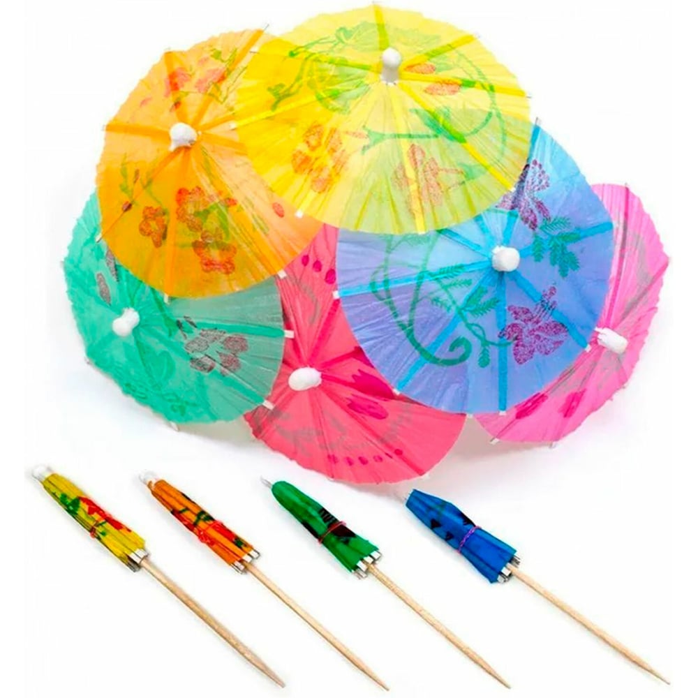 Изображение товара Пики канапе ОФИСМАГ Зонтик бамбуковые, 10 см, 100 шт