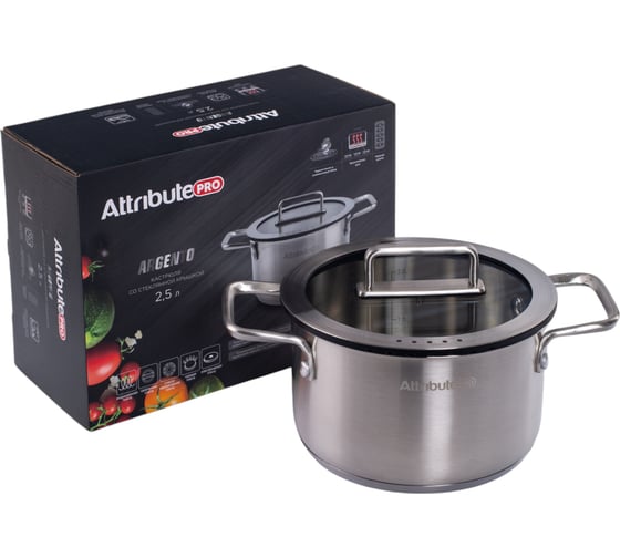 Изображение товара Кастрюля Attribute ARGENTO 2.5 л, 18 см, индукция ASA002
