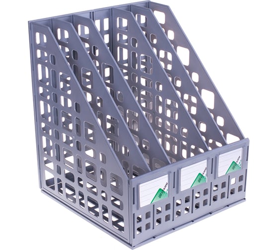 Изображение товара Вертикальный лоток для бумаг Стамм сборный, 5 отделений, серый ЛТ84