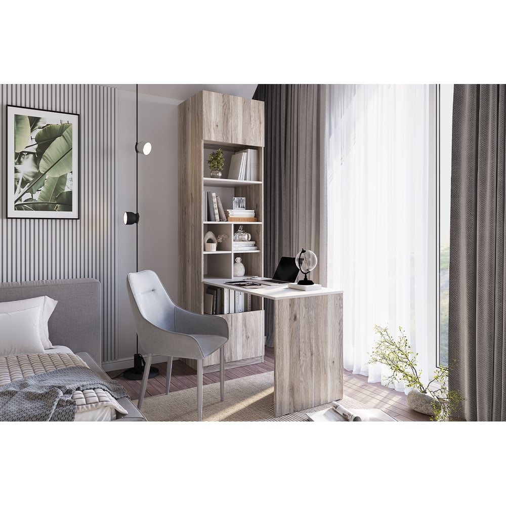 Изображение товара Стол-шкаф Арника СШ-01 дуб смоки/кашемир классический угловой