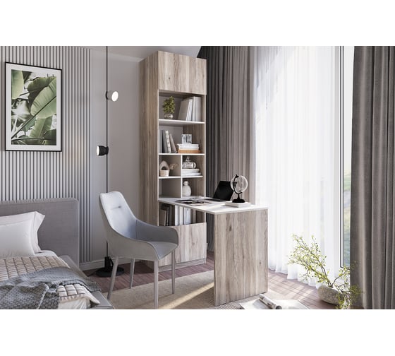 Изображение товара Стол-шкаф "Урбан" Арника СШ-01 Дуб смоки/Кашемир 00-00166299