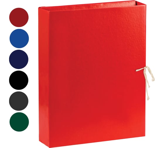 Изображение товара Архивная папка OfficeSpace с жесткими клапанами, покрытие бумвинил, с 4 завязками 239069