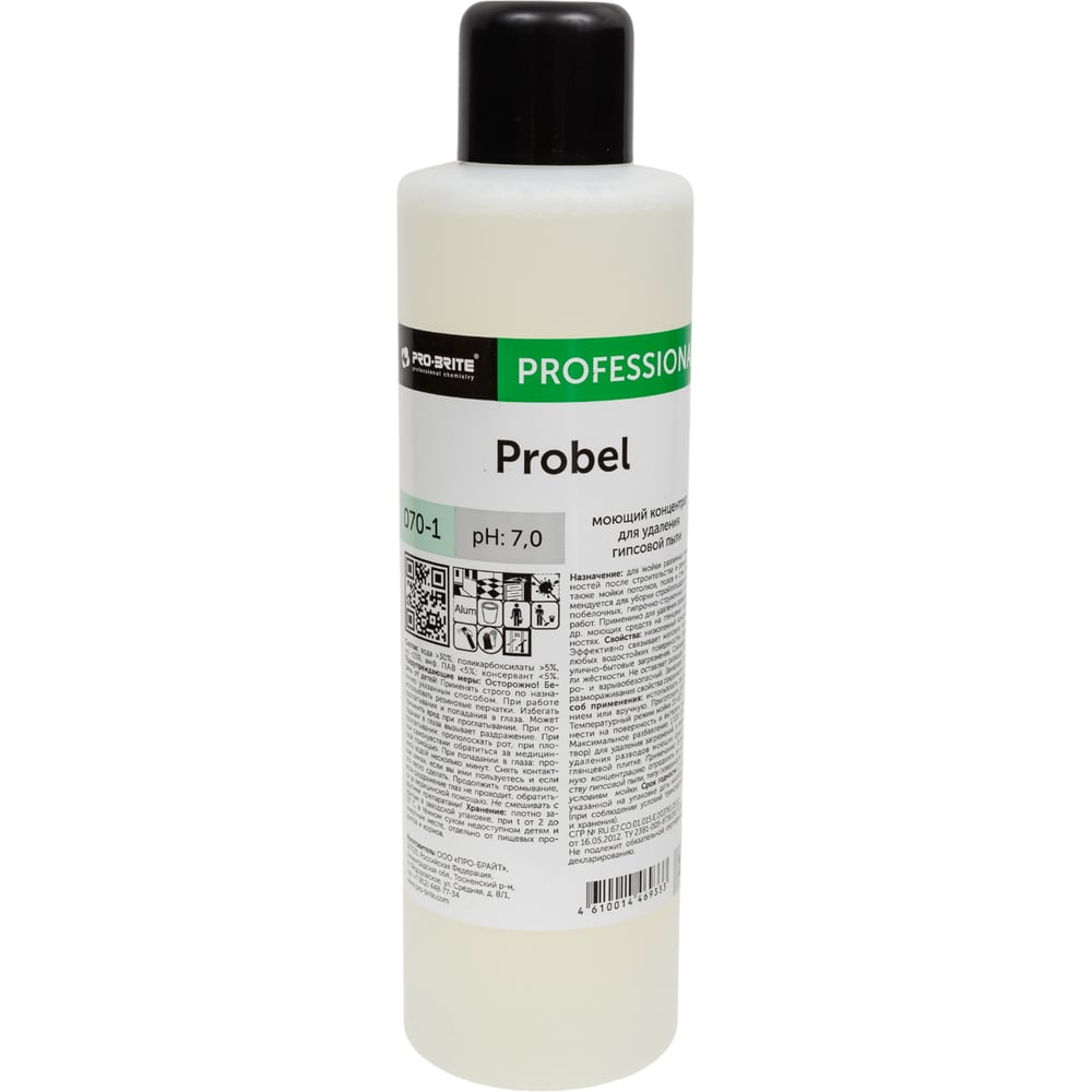 Изображение товара Моющий концентрат для удаления гипсовой пыли Pro-Brite PROBEL 1л 070-1