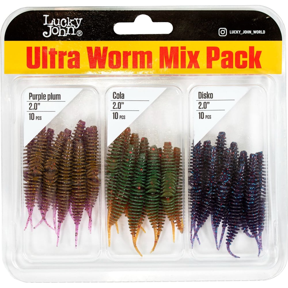 Изображение товара Слаги съедобные искусственные Lucky John LJ Pro Series ULTRAWORM 2,0in MIX1 30шт