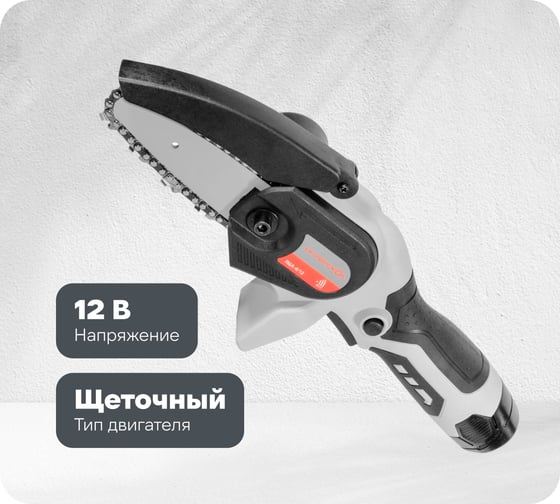 Изображение товара Аккумуляторная пила цепная Интерскол ПЦА-4/12 АПИ-Т Li-ion, картон, 2 аккум., 2,0 Ач, ЗУ 811.2.2.70