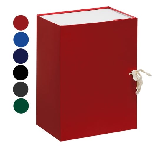 Изображение товара Архивный короб OfficeSpace с завязками разборный, бумвинил, 150 мм, ассорти, клапан картон, до 1400 листов 239072