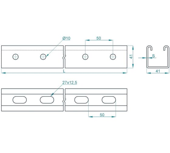 Изображение товара Профиль монтажный облегченный PRO-montag.ru PM-STL 41x41 L=600 (1,5) PM41207