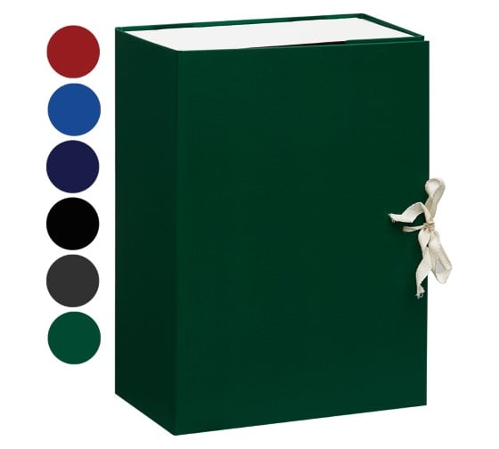 Изображение товара Архивный короб OfficeSpace с завязками разборный, бумвинил, 120 мм, ассорти, клапан, до 1000 листов 255990