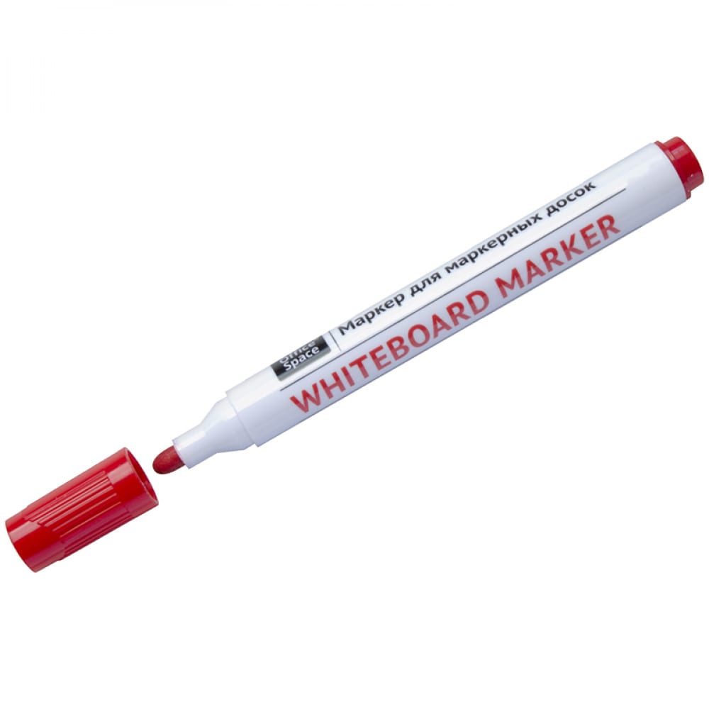 Пулевидный маркер для белых досок OfficeSpace дед мороз в красной шубке колпачке и с подарками 15х30 см