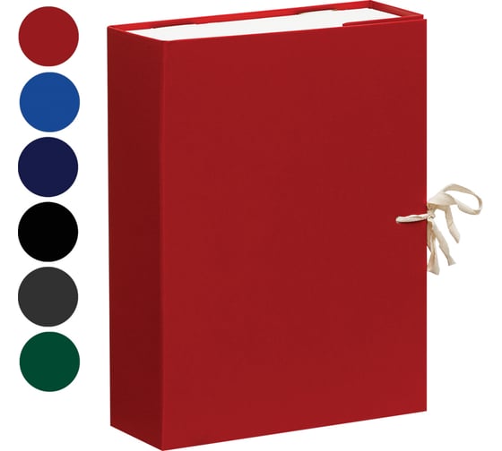 Изображение товара Архивный короб OfficeSpace с завязками разборный, бумвинил, 80 мм, ассорти, клапан, 700 листов A-BAV08_356
