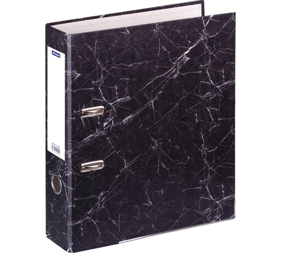 Изображение товара Папка-регистратор OfficeSpace 70 мм, мрамор, черная, нижний металлический кант 251893
