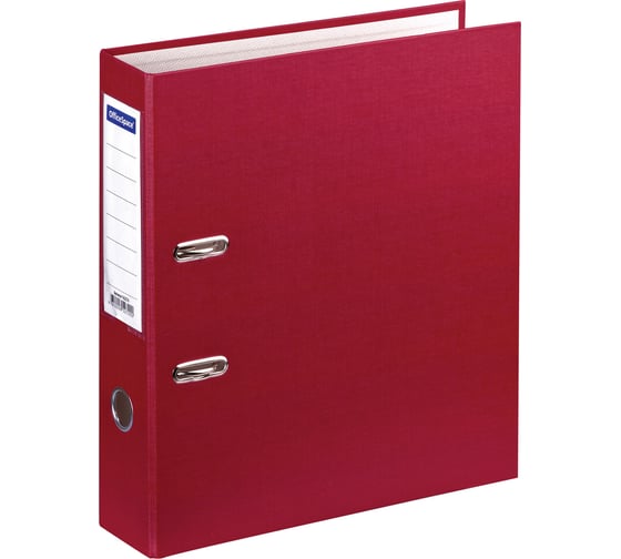 Изображение товара Папка-регистратор OfficeSpace 70 мм, бумвинил, с карманом на корешке, бордовая 162576