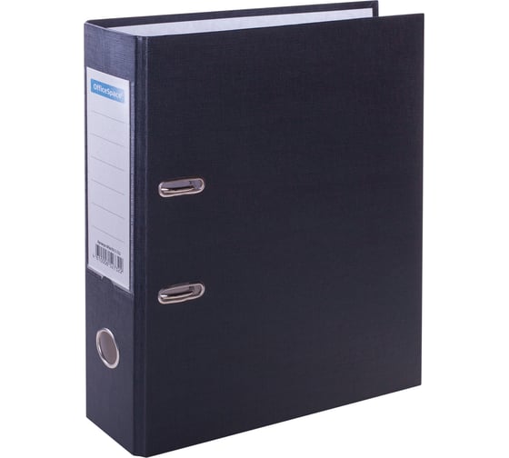 Изображение товара Папка-регистратор OfficeSpace 70 мм, бумвинил, с карманом на корешке, черная 162580