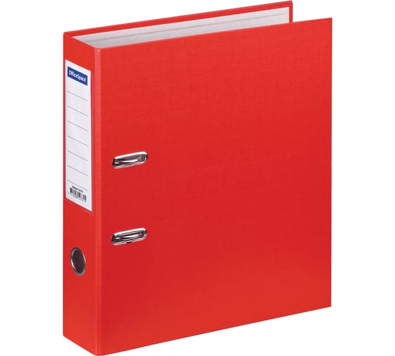 Изображение товара Папка-регистратор OfficeSpace 70 мм, бумвинил, с карманом на корешке, красная 162578