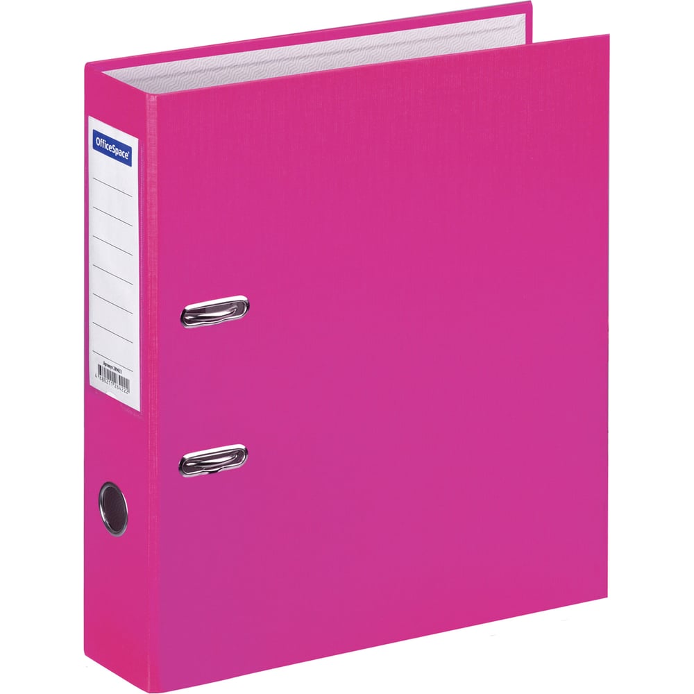 Изображение товара Папка-регистратор OfficeSpace 70 мм розовая для документов A4 с карманом
