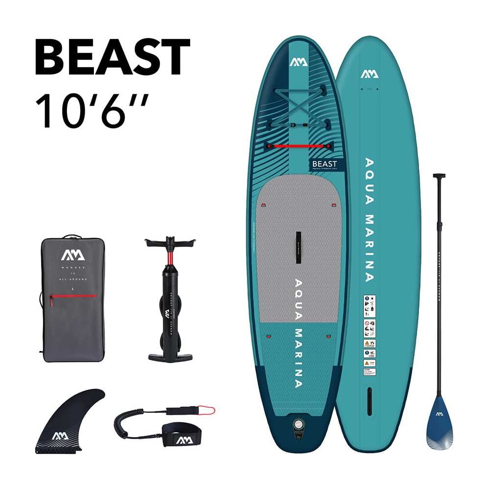 Изображение товара SUP-доска Aqua Marina Beast 320x81x15см, насос, весло, лиш, киль, ремнабор, сумка, до 140кг BT-23BEP