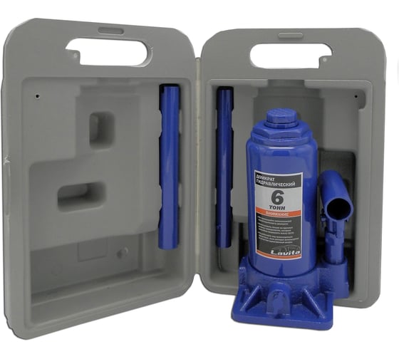 Изображение товара Домкрат бутылочный гидравлический LAVITA 4Т (180-350 мм) в кейсе LA JNS-04PVC