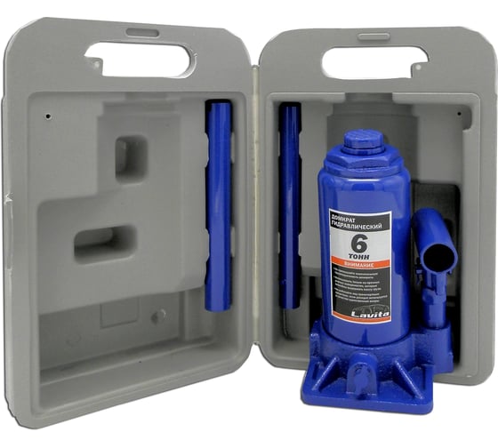 Изображение товара Домкрат бутылочный гидравлический  LAVITA 6 т, 200-385 мм, в кейсе LA JNS-06PVC