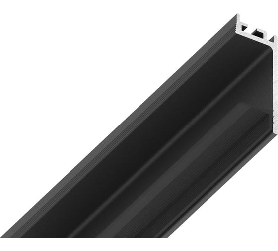 Изображение товара Теневой плинтус с рассеивателем и уголком KRAAB GIPPS 11.3x7 мм, черный, 72.1.2