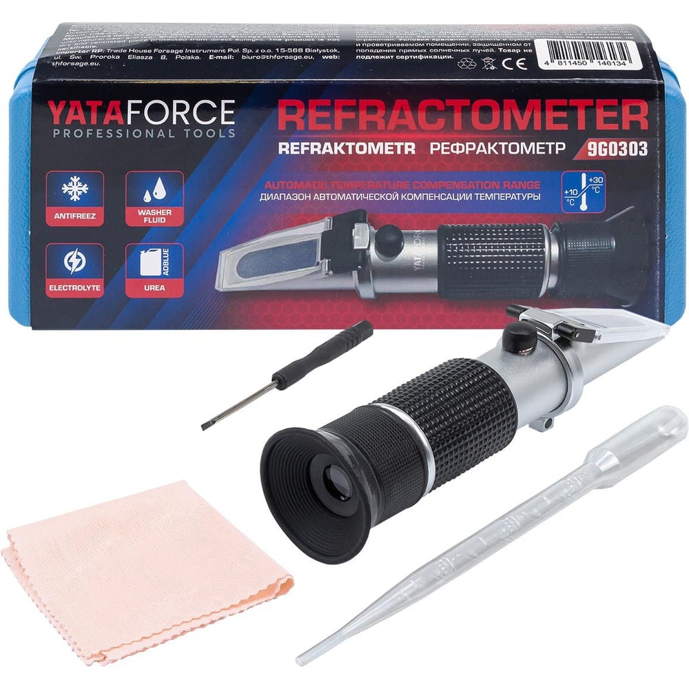 Изображение товара Рефрактометр 3 в 1 YATAFORCE антифриз, электролит, омывающая жидкость, в пластиковом футляре YF-9G0303(60092)