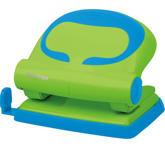 Изображение товара Пластиковый дырокол BERLINGO Fuze 20 листов, зеленый, с линейкой DDp_20002