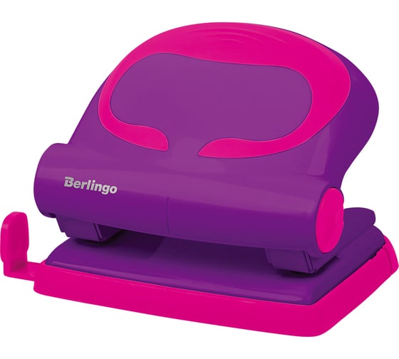 Изображение товара Пластиковый дырокол BERLINGO Fuze 20 листов, фиолетовый, с линейкой DDp_20004
