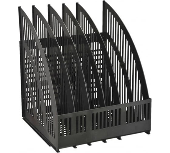 Изображение товара Вертикальный лоток для бумаг Стамм Line сборный, 5 отделений, черный ЛТ458