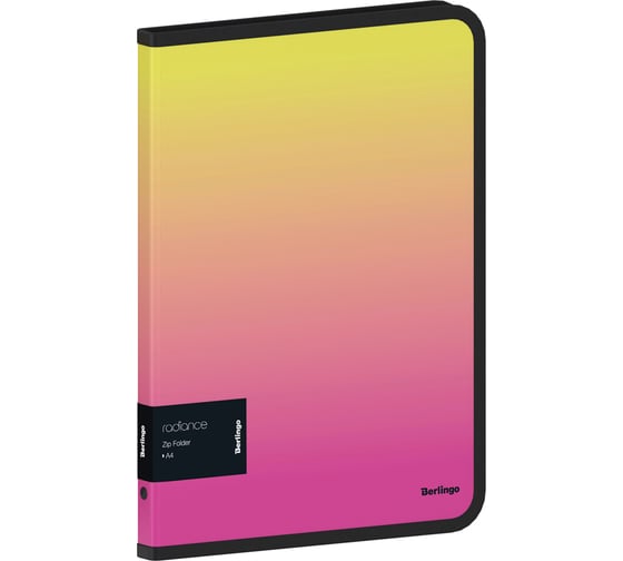 Изображение товара Папка на молнии BERLINGO Radiance А4, 600 мкм, желтый/розовый градиент, с рисунком ZF4_A4001
