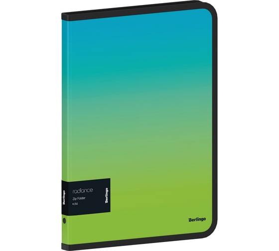 Изображение товара Папка на молнии BERLINGO Radiance А4, 600 мкм, голубой/зеленый градиент, с рисунком ZF4_A4003
