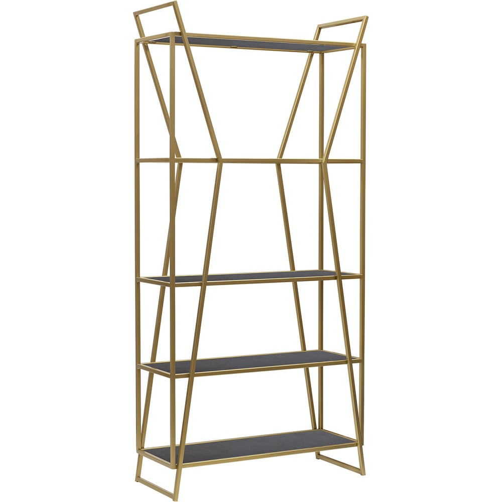 Изображение товара Стеллаж GreenWeen OSLO MINI, золотой каркас, 800x330x1710 мм, 5 полок, стиль лофт