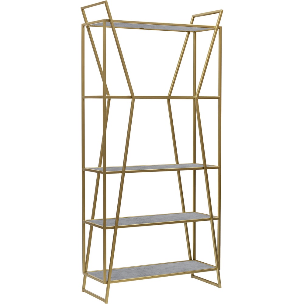 Изображение товара Стеллаж GreenWeen OSLO MINI, золотой каркас, полки ЛДСП Бетон светлый, 800x330x1710 мм GW-OSLO-MINI-G-LD-BETSVET