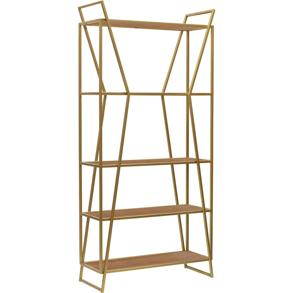 Изображение товара Стеллаж GreenWeen OSLO MINI с золотым каркасом и полками из ЛДСП 800x330x1710 мм