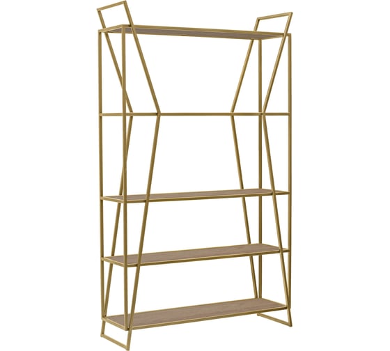 Изображение товара Стеллаж GreenWeen OSLO MINI, золотой каркас, полки ЛДСП Дуб Каселла, 800x330x1710 мм GW-OSLO-MINI-G-LD-KASELLA