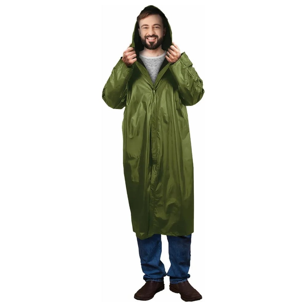 Изображение товара Дождевик-плащ Грандмастер хаки на кнопках, виниловый, сверхпрочный, размер 50-56 рост 170-185 610937