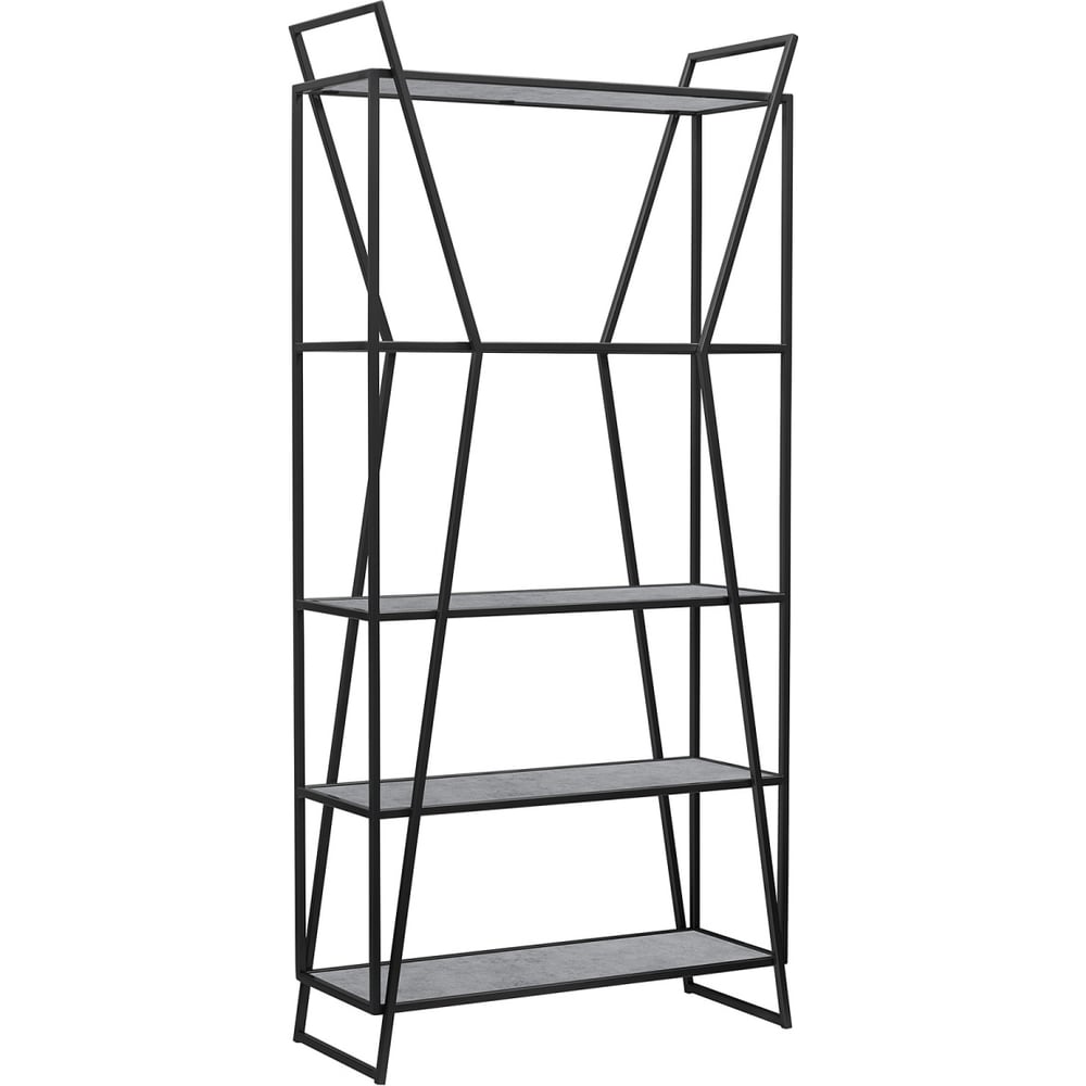 Изображение товара Стеллаж GreenWeen OSLO MINI, черный каркас, полки ЛДСП Бетон светлый, 800x330x1710 мм GW-OSLO-MINI-B-LD-BETSVET