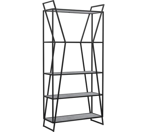 Изображение товара Стеллаж GreenWeen OSLO MINI, черный каркас, полки ЛДСП Бетон светлый, 800x330x1710 мм GW-OSLO-MINI-B-LD-BETSVET