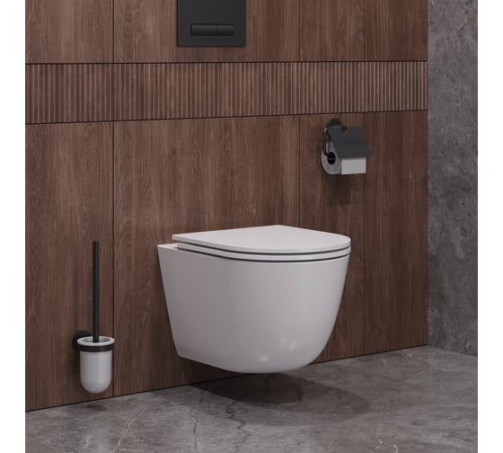 Изображение товара Унитаз подвесной CEZARES RELAX безободковый с системой смыва Торнадо, с сиденьем soft close, 49 см, CZR-38088-49-TH-TOR/SC