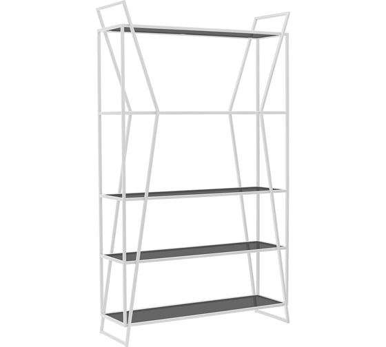 Изображение товара Стеллаж GreenWeen OSLO, белый каркас, полки тонированное стекло, 1000x330x1710 мм GW-OSLO-W-G