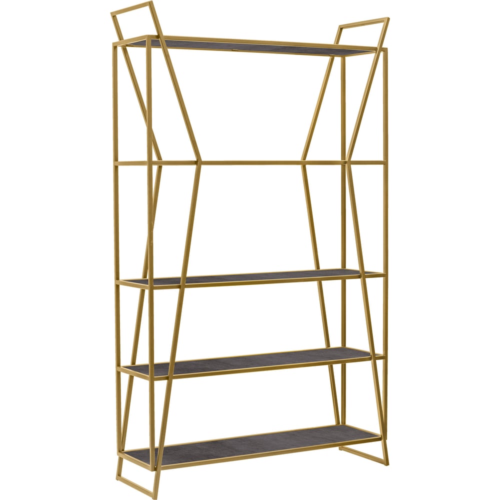 Изображение товара Стеллаж GreenWeen OSLO золотой каркас, керамика Antracite, 1000x330x1710 мм