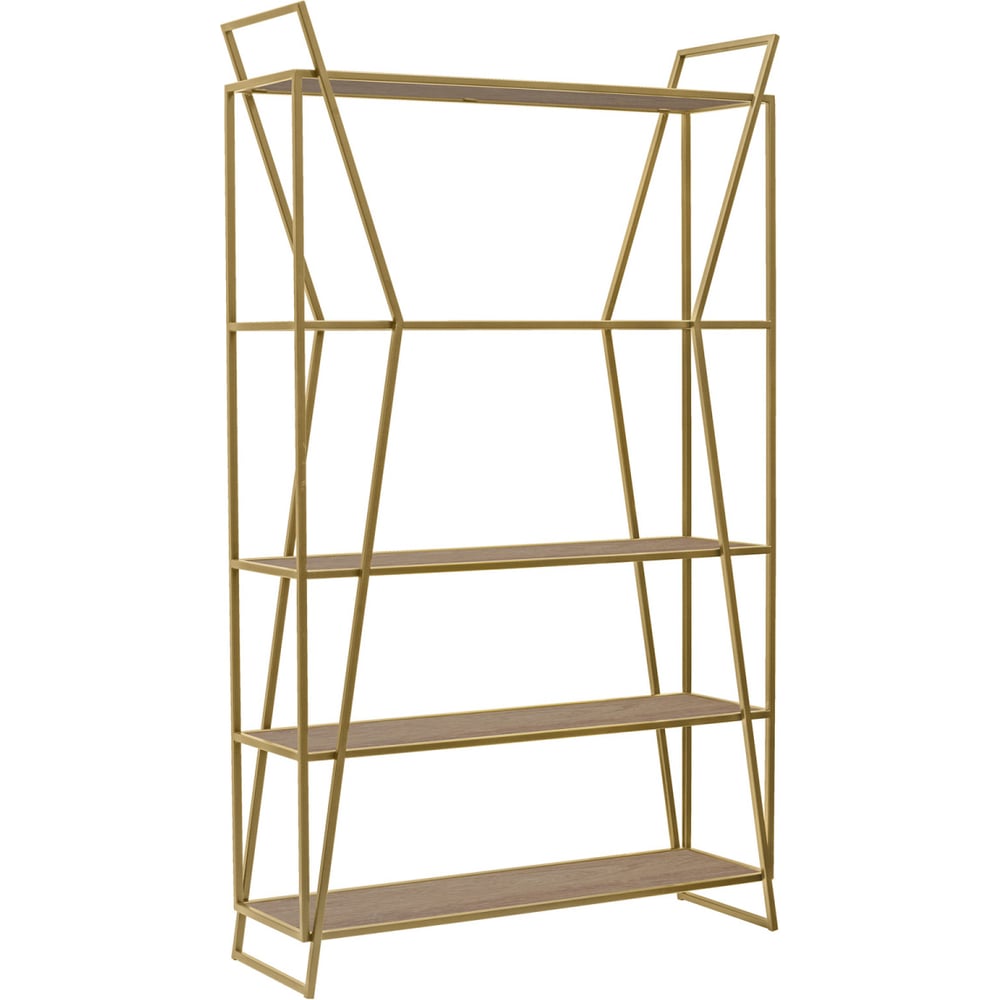 Изображение товара Стеллаж GreenWeen OSLO, золотой каркас, полки ЛДСП Дуб Каселла, 1000x330x1710 мм