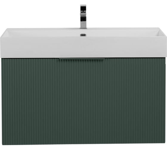 Изображение товара Тумба подвесная под раковину с выдвижным ящиком и внутренним ящиком CEZARES PREMIUM, Plisse Verde opaco, 90x44x43 см, 55445