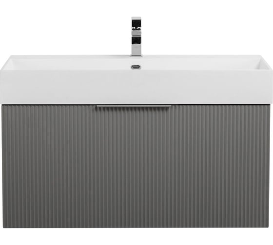 Изображение товара Тумба подвесная под раковину с выдвижным ящиком и внутренним ящиком CEZARES PREMIUM, Plisse Grigio nuvola, 90x44x43 см, 55444